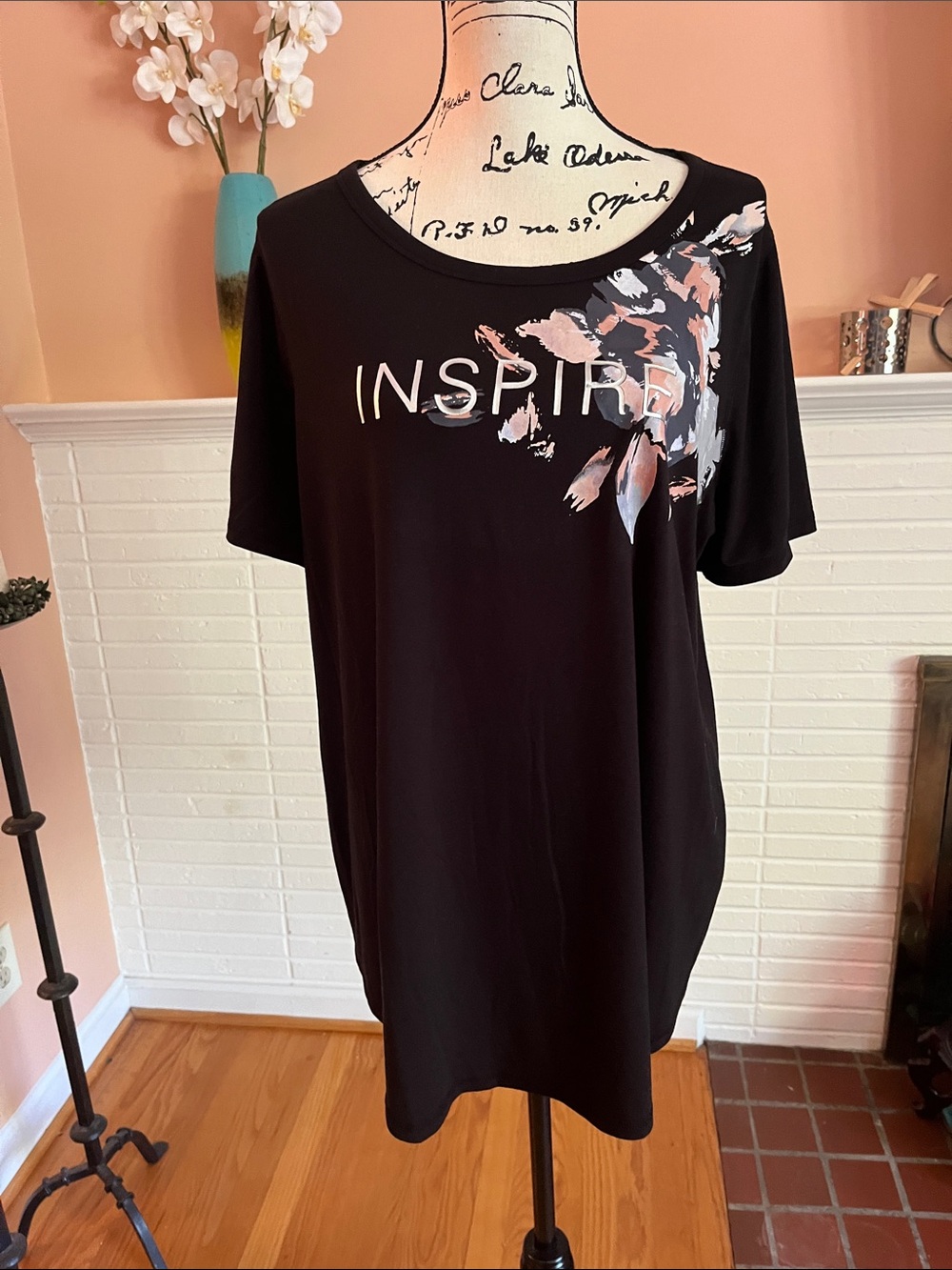 Lane Bryant Black Jersey Knit Tee Shirt